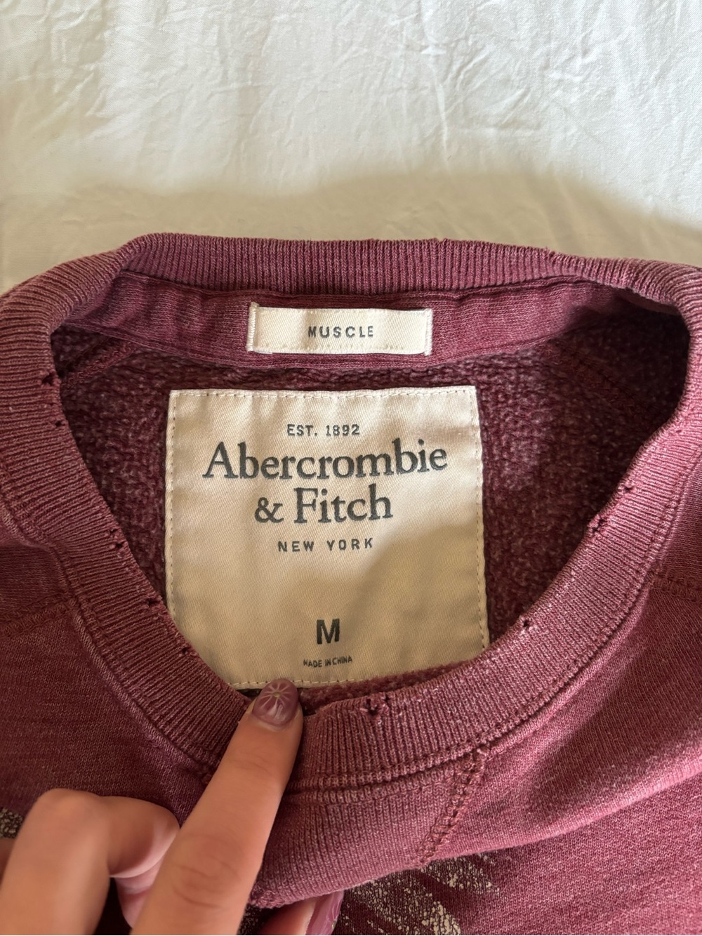 Abercrombie & Fitch Maroon Crewneck Sweatshirt - Picture 2 of 3